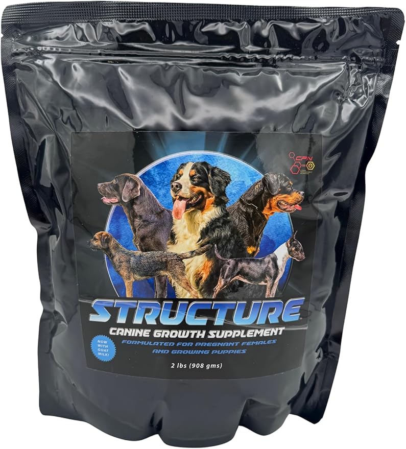 CPN Structure Premium Puppy Growth Supplement – Supports Muscle, Bone & Immune Development – 100% Human Grade Protein from Egg & Milk – Probiotics, Enzymes & Omegas (2 lbs)