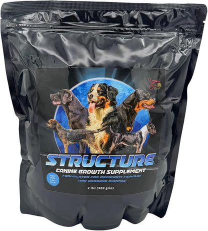 CPN Structure Premium Puppy Growth Supplement – Supports Muscle, Bone & Immune Development – 100% Human Grade Protein from Egg & Milk – Probiotics, Enzymes & Omegas (2 lbs)