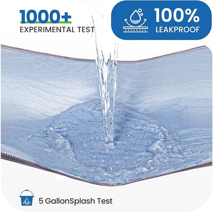 Noovirum® Washable Underpads,34"x36" (Pack of 4) Blue - Heavy Absorbency Incontinence Bed Pads for Adults, Kids & Pets - Waterproof Reusable Protective Pad for Bed, Sofa, Furniture & Floor