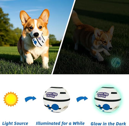 Glow in The Dark Dog Toys Ball, Interactive Dog Ball, Shaking with Gibbering Sound, XL, 5.51 in (14 cm)