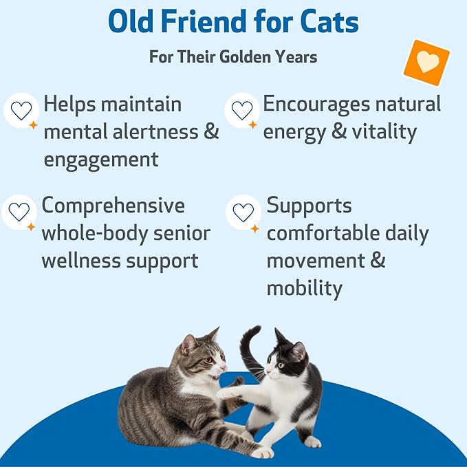 Pet Wellbeing Old Friend for Senior Cats - Supports Immune System Health, Joint Mobility, Healthy Energy Levels, Alfalfa, Reishi - Veterinarian-Formulated Herbal Supplement 4 oz (118 ml)