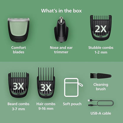 Philips Norelco All-in-One 3000 Series 13 in 1 Trimmer, Beard Styler & Men's Hair Clipper, 9 Length Settings & Self-Sharpening Skin-Friendly Blades, MG3919/50