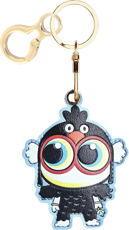 Leather Keychain Holder Case Compatible with AirTag,Cute Protective Cover with Keyring and lanyard,Anti-Scratch Finder GPS Tracker Case for Wallet Keys,bag,pets,Backpack(M)