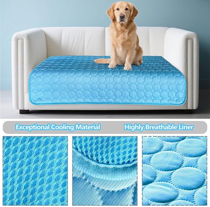 Dog Cooling mat, 59’’×40’’Washable Cooling Pad for Dogs, Large Dog mat Designed for Summer, Breathable and Easy to Carry pet mat for Dogs, Cats and Pets