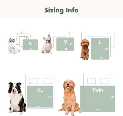 Soft Cozy Waterproof Dog Blanket for Couch - Room Decor Medium Pet Blanket for Furniture Protector, Washable Calming Dog Crate Blankets for Indoors & Outdoors, Khaki, 40"x50"