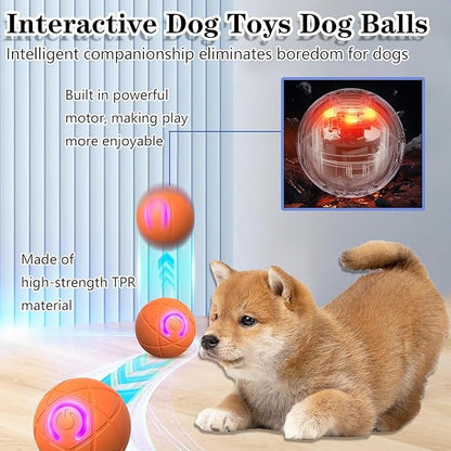 IRIDESCENT Interactive Dog Toys Dog Balls Activated Automatic Rolling Ball for Puppy Small Dogs Smart Jumping Automatic Moving Bouncing and Rotating Ball Vibrating Keep Them Busy