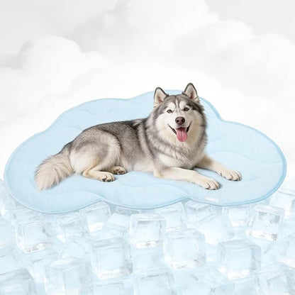 BECEMURU Dog Cooling Mat, Thickened Soft Pet Cooling Pad for Summer, 55"x37" Could-Shape Pet Bed for Crate Kennel Sofa, Non-Gel Coolness, Machine Washable & Durable - Keep Pet Cool and Comfortable