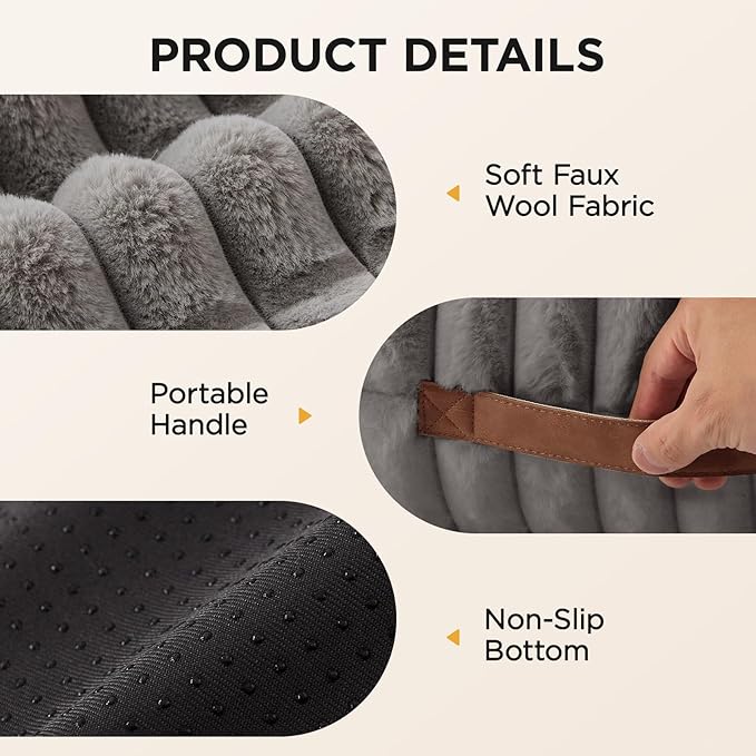 Joydeco Cat Couch for Pets, 24 inch Plush Pet Sofa, Cat Bed for Indoor Cats with Removable Washable Cover, Supportive Pet Sofa, Drak Grey