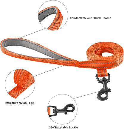 Hipubby Dog Harness and Leash Set, No Pull Soft Mesh Puppy Harness for Small Medium Dogs, Cats - Step in Reflective Breathable Lightweight Vest Harness for Walking, Training - Orange, M