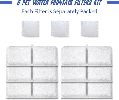 Stainless Steel Cat Water Fountain Filter 6pcs