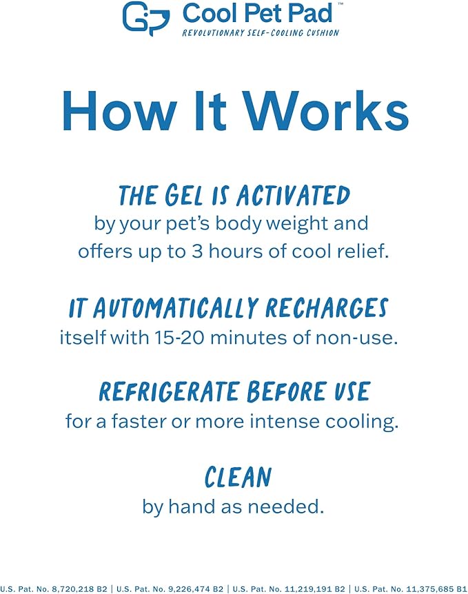 The Green Pet Shop Cool Pet Pad - Small, Latte- Self-Cooling, Pressure Activated Mat for Dogs & Cats from 9-20 lbs - Non-Toxic Gel, No Water Needed