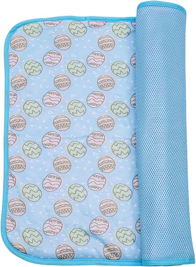 SEIS Dog Ice Pad Ice Silk Cats Kennel Mat Pet Cooling Pad Summer Cool Bamboo Mat Breathable Pad (Blue, L