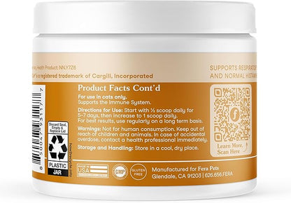 Fera Pets Lysine Powder for Cats - Immune Support Supplement with Quercetin & Postbiotics - Promotes Respiratory Health & Normal Inflammatory Response - Helps Maintain Normal Eye Health - 60 Scoops