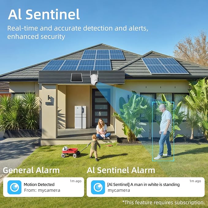 4G LTE Cellular Security Camera, No WiFi Solar Powered Security Camera, Auto Tracking, Color Night Vision, Motion Detection, 2 Way Audio, Built in SIM Card, Support Verizon/AT&T/T-Mobile(4 Pack)