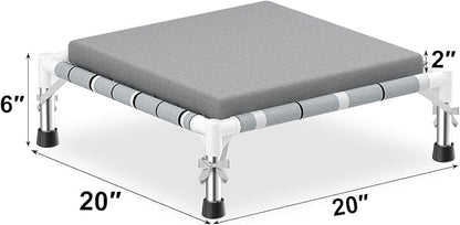Elevated Raised Outdoor Dog Bed - Cooling Lifted Outside Dogs Bed with Cushion Mat Dog Hammock Bed with Stainless Steel Frame Portable Puppy Pet Bed for Indoor & Outdoor (S: 20" x 20" x 8")