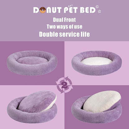WONDER MIRACLE Fuzzy Deluxe Pet Beds, Super Plush Dog or Cat Beds Ideal for Dog Crates, Machine Wash & Dryer Friendly (24" x 24", Lavender)