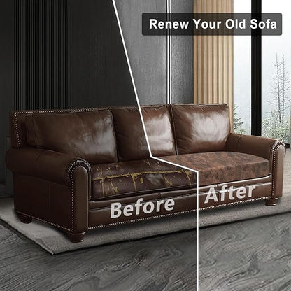 ANARACHON Leather Look Couch Cushion Covers Sofa Seat Slipcovers Sets Couches Furniture Protector for Sectional Armchair Loveseat Pets Kids Stretch Spandex Fabric (1 Cushion Sofa, Dark Brown)