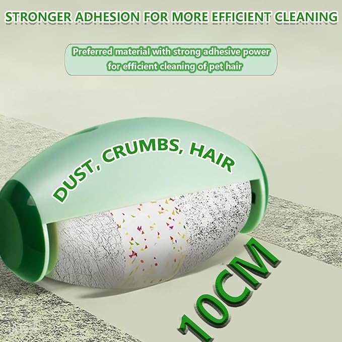 Portable pet Hair Roller, Reusable Lint Rollers for Pet Hair,Washable Reusable Hair Remover for Cleaning Various dust and Debris(Green 2pcs)