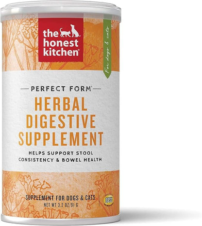 The Honest Kitchen Human Grade Perfect Form Herbal Digestive Supplement for Dogs & Cats, 3.2 Ounces