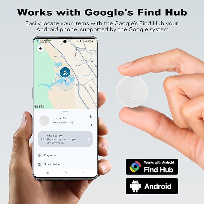 Air Smart Tag Tracker for Android, Google Android Tag Tracker Work with Google Find My Device (Find Hub), Key Finder/Luggage Tracker/Item Locator (Macaroon, 4 Pack)