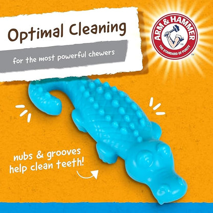 Arm & Hammer for Pets Nubbies Dental Toys, Gator - Dental Chew Toy for Dogs for Moderate Chewers - Reduces Plaque & Tartar Buildup Without Brushing - 2 Pack