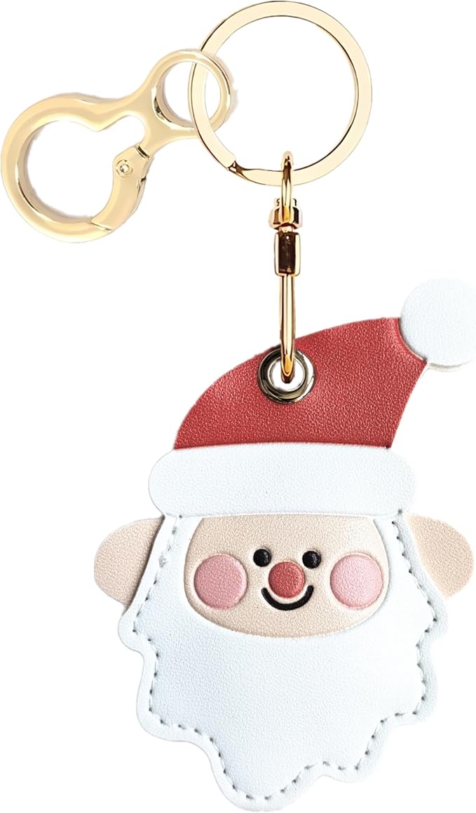 Leather Keychain Holder Case Compatible with AirTag,Cute Protective Cover with Keyring,Anti-Scratch Finder GPS Tracker Case for Wallet Keys,Bag,Pets,Backpack(A)