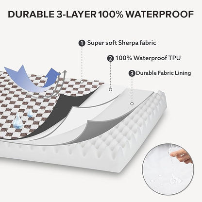 JOEJOY Dog Bed for Large Dogs, XLarge Orthopedic Dog Bed with Removable Washable Cover, Cute Modern Plush & Memory Egg Crate Foam Dog Bed, 42 x 28 inch, Cofffee