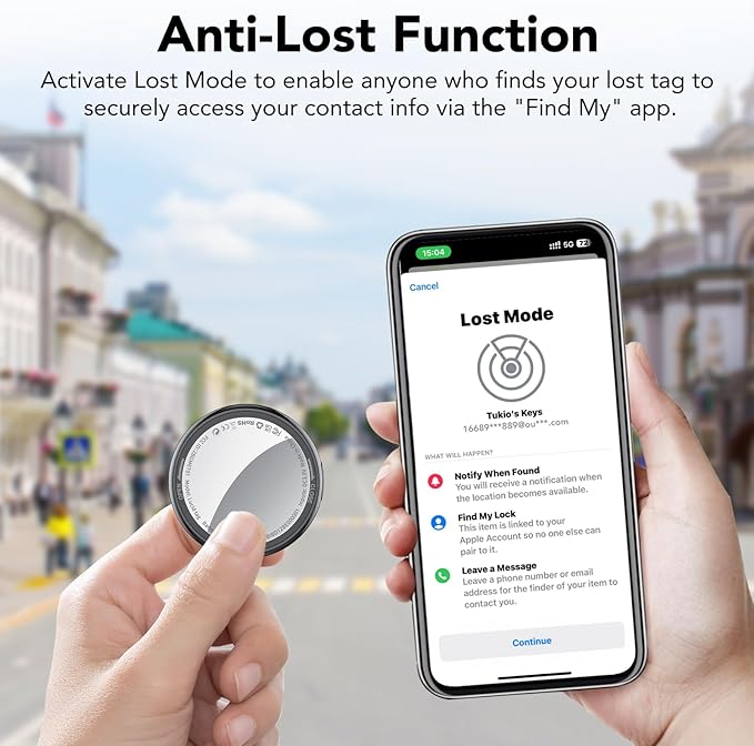 2026 New [Apple MFi Certified] Air Tracker Tags-4 Pack (iOS Only), Tukio Bluetooth Tracker for Apple Find My, Replaceable Battery, Key Finder and Item Locator Smart Tag for Keys, Bag, Luggage and More