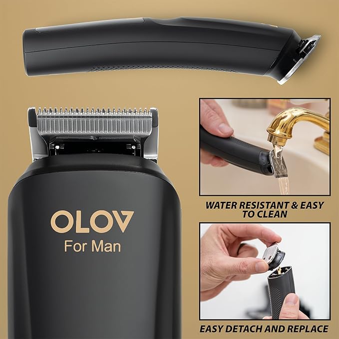 OLOV For Man Beard Trimmer, 21 Piece All-in-One Mens Grooming Kit and Hair Clipper, Nose, Ear, Body and Face, Electric Razor with USB Recharge Dock, Christmas Gift Wrapping