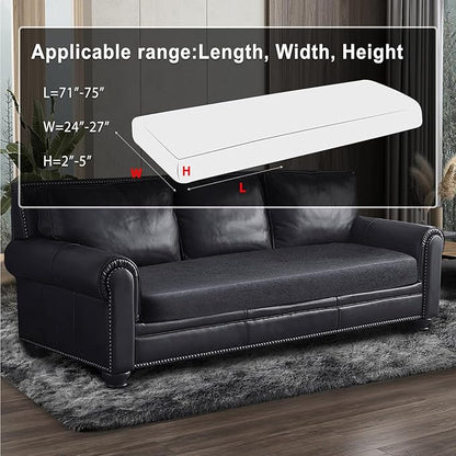 ANARACHON Leather Look Couch Cushion Covers Sofa Seat Slipcovers Sets Couches Furniture Protector for Sectional Armchair Loveseat Pets Kids Stretch Spandex Fabric (1 Cushion Sofa, Dark Grey)