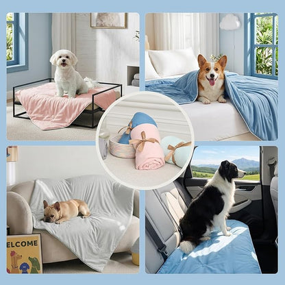 Soulbond Cooling Blanket for Medium Dogs - Q-MAX>0.45, Washable Cool Pet Cats Throw Blanket for Hot Weather, Self-Cooling Soft Dog Mat for Bed Crates Couch Sofa Cars(29"x40", Dark Gray)