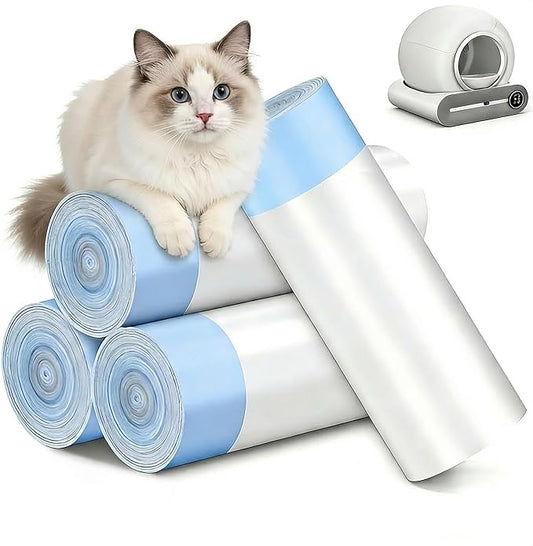 90 Count Cat Litter Box Liners for Automatic Self-Cleaning Litter Box, Heavy Duty Drawstring Waste Bags, Extra Thick 3.6-mil Leak-Proof, 18"x20" (45x50cm), 6 Rolls