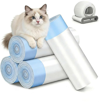 60 Count Cat Litter Box Liners for Automatic Self-Cleaning Litter Box, Heavy Duty Drawstring Waste Bags, Extra Thick 3.6-mil Leak-Proof, 18"x20" (45x50cm), 4 Rolls