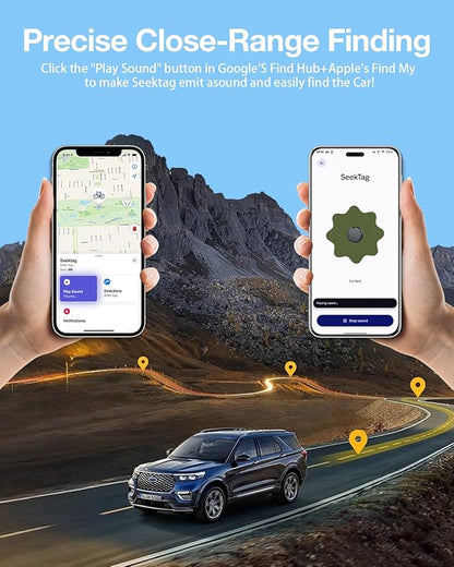 GPS Android Air Tracker Tags Device for Car and Vehicles,2 Year Battery Life & 2pcs Hidden Magnetic case,Trackers for Tracking Vehicle,2pcs GPS Tracker,No Monthly Fee for Android and iPhone
