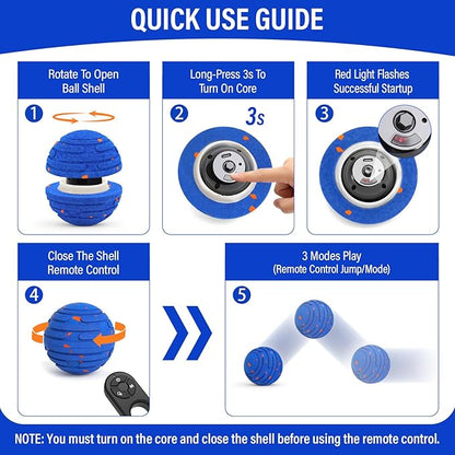 Smart Interactive Dog Toy Ball, Upgrade Automatic 3 Modes Moving Ball with Remote Control for Medium Large Dogs, Rechargeable Waterproof E-TPU Bounce & Rotating Dog Toy to Keep Busy (Dark Blue)