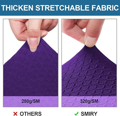 Smiry Waterproof Seat Covers for Dining Room Chairs Set of 2, Stretch Jacquard Removable Washable Chair Seat Slipcovers Protector, No Rear Covers, Violet