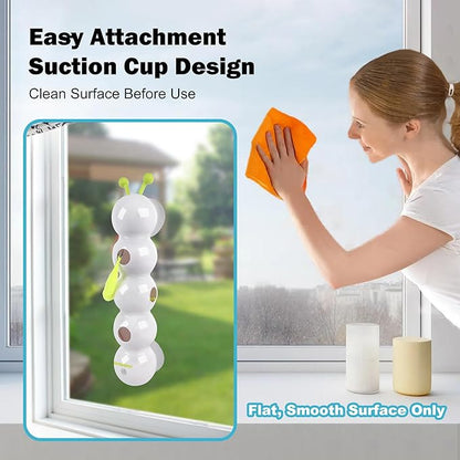 Interactive Cat Feather Toy, Caterpillar Cat Toy Automatic Fluffy Tail Teaser with Motion Sensor, USB Rechargeable, Suction Cup for Stable Play, Perfect for Indoor Cats
