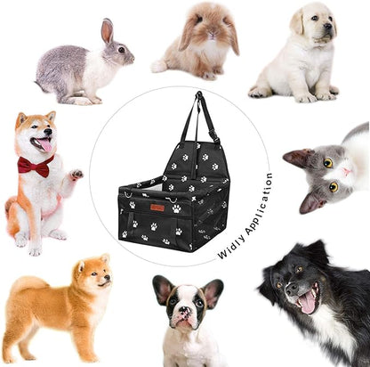 BYGD Dog Car Seat - Breathable & Foldable Pet Basket with Cushion, Suitable for Small & Medium Pets
