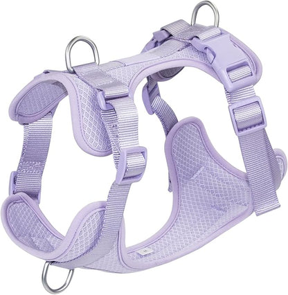 Wisedog Dog Harness Medium Sized, Pet Vest with Front Clip, Adjustable Puppy Harness with 3 Fast Release Buckles[Easy to Put on & Take Off] (Lilac, L)