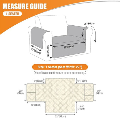 VANSOFY Couch Cover, Waterproof Sofa Covers Washable Slipcover Furniture Protector Couch Seat Covers Non-Slip Couch Cover for Dogs, Pets(Chair, Charcoal Gray)