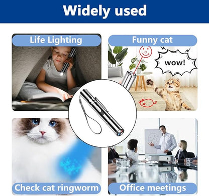 Rumcut Laser Pointer Cat Toys, Cat Laser Pointer Toy with Three Light Modes, Five Adjustable Patterns,USB Portable Charging, Interactive cat Toy Multifunctional and Portable