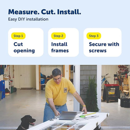 PetSafe Freedom Aluminum Pet Door - Easy Installation Heavy Duty Dog & Cat Door with Magnetic Tinted Flap - Long-Lasting Pet-Friendly Design - Large - for Dogs Up to 100 lb