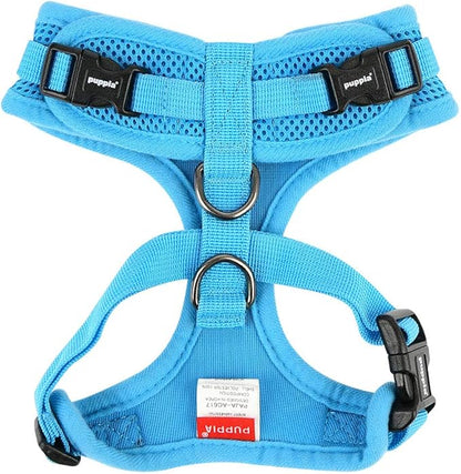 Authentic Puppia RiteFit Harness with Adjustable Neck, Sky Blue, Large