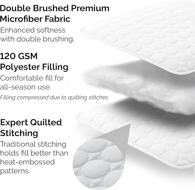 Southshore Fine Living, Inc. White Quilts Queen Size Set, Lightweight Summer Bedspread with 2 Quilted Pillow Shams, Cozy, Soft Circle-Stitch Design, Queen Size/Full Size, White