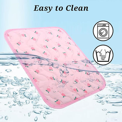 2Pcs Small Animals Cooling Mat, Guinea Pig Cooling Sleeping Pad, Rabbit Cool Pad, Breathable Small Pet Self Hot Day Bed Blanket for Rabbit Bunny Hedgehog Hamster Stay Cool 15.8x11.8in