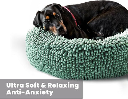 Muddy Mat® Cloud K-9 Bed for Dogs & Cats, Soft & Relaxing Donut Dog Bed, Chenille Material, Removable Cover, Washable & Dryer Safe–Seafoam Green Large(40'x40')