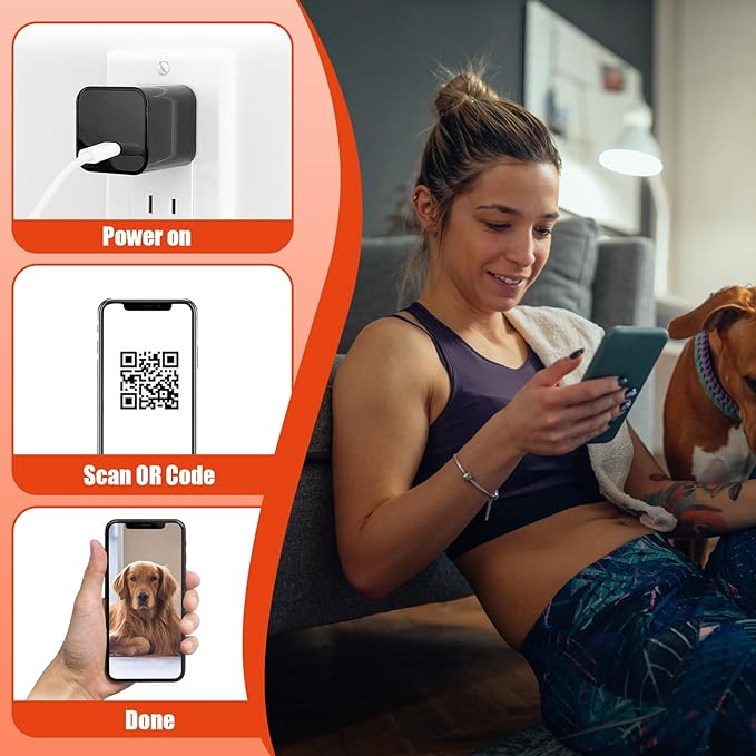 USB Charger Camera - WiFi Small Camera - Full HD 1080P Mini Wireless Nanny Cam Motion Detection with App Live Feed