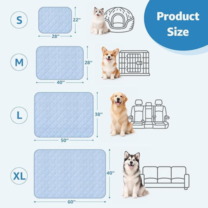 LOOBANI Dog Cooling Mat for Small Dog/Cats - 28" x 22" Self-Pet Cooling Pad for Summer with Anti-Slip Bottom, Reusable Q-Max>0.5 Cool Mat for Dogs, Indoor & Outdoor Use, Couch, Bed, Kennels and Floor