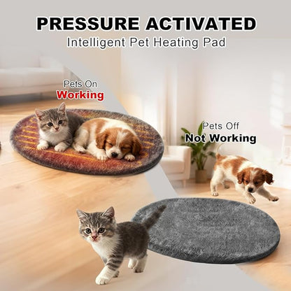 uncn Dog Cat Heating Pad Pressure Activated 15 X 17 Pet Heat Pack Automatic Electric Heated Bed Mat for Indoor Warming Pad Chew Resistant Cord, Adjustable Temperature Waterproof Washable (Small)