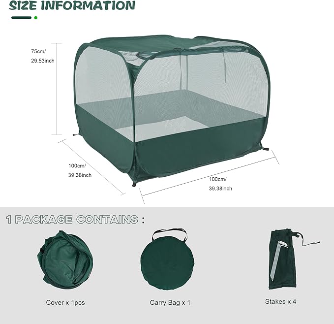 Foldable Portable Pet Playpen，Pop-Up Breathable Mesh Small Animal Cage with Transparent Walls & Bottom, Outdoor Indoor Small Animal Enclosures Tent for Lizards, Cats, Chickens, Rabbits (1M)